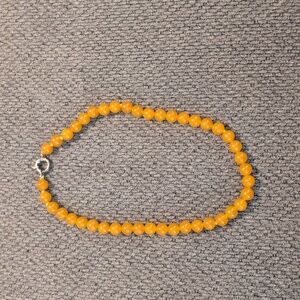 Orange Stone ball necklace